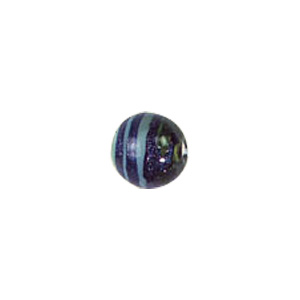Blue Stone Striped Glass Beads 3698