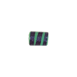 Blue Stone Striped Glass Beads 3740
