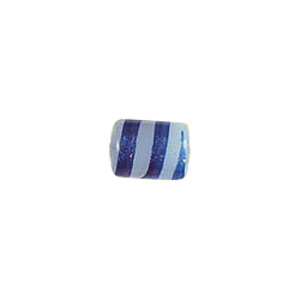 Blue Stone Striped Glass Beads 3742