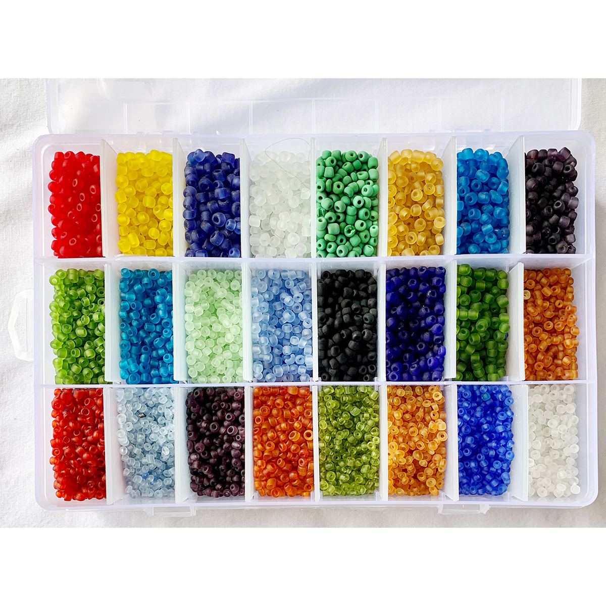 Item ACO  Asstd Glass seed beads or e beads for DIY and Jewelry Kit  24 compartment Set