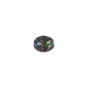Feathered stripe decorated Lampworked Glass Beads 4131