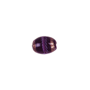 Feathered stripe decorated Lampworked Glass Beads 4138