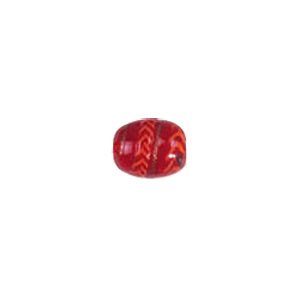 Feathered stripe decorated Lampworked Glass Beads 4139