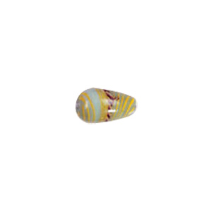 Feathered stripe decorated Lampworked Glass Beads 4144