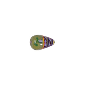 Feathered stripe decorated Lampworked Glass Beads 4150