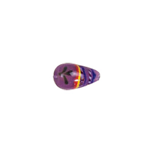 Feathered stripe decorated Lampworked Glass Beads 4151