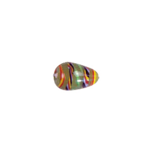 Feathered stripe decorated Lampworked Glass Beads 4152