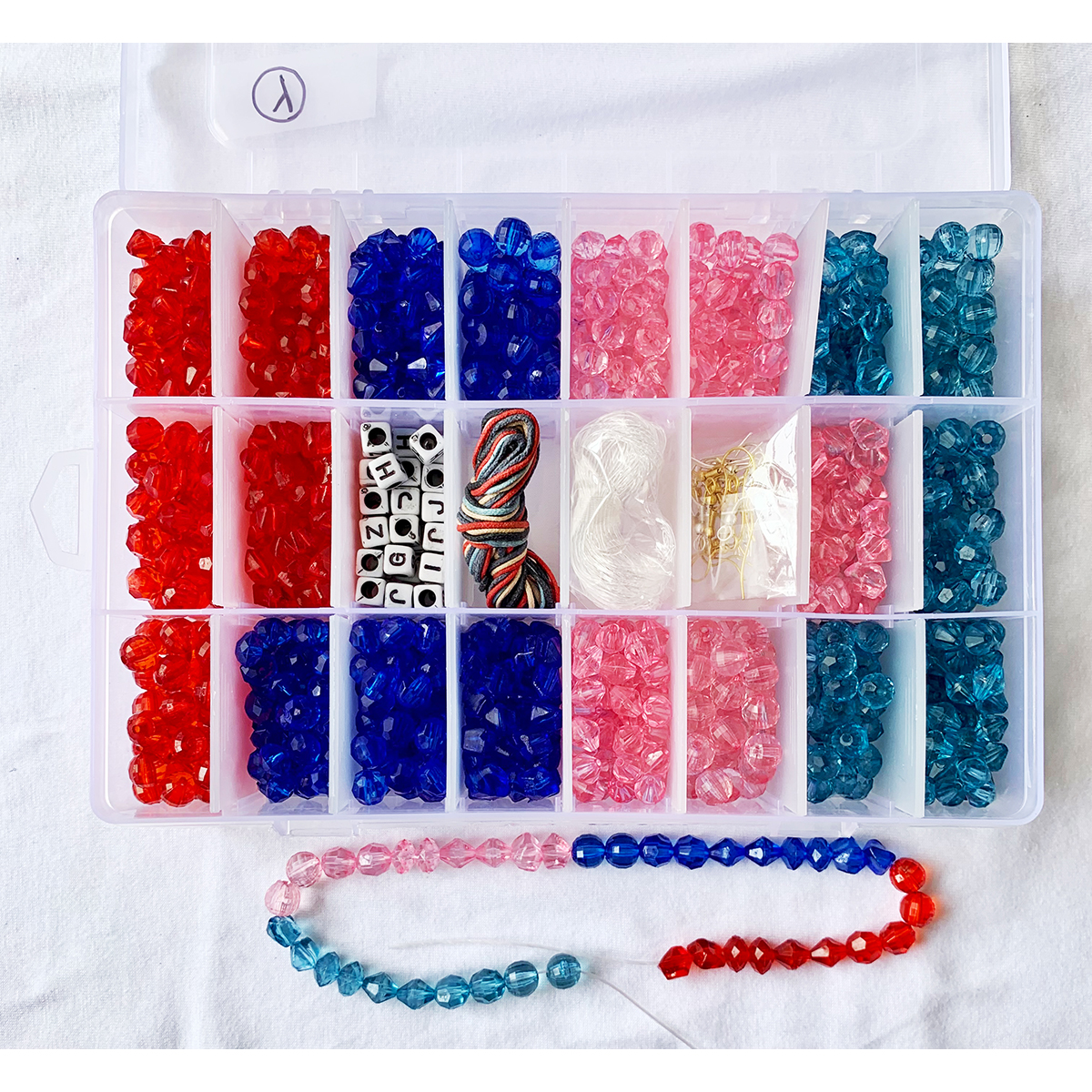 Item Y  8mm Acrylic faceted Beads for DIY and Jewelry Kit  24 compartment Set