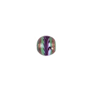 Feathered stripe decorated Lampworked Glass Beads 4153