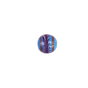 Feathered stripe decorated Lampworked Glass Beads 4154