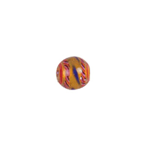 Feathered stripe decorated Lampworked Glass Beads 4157