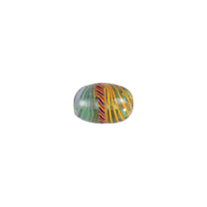 Feathered stripe decorated Lampworked Glass Beads 4173