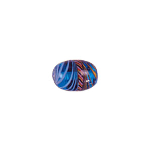 Feathered stripe decorated Lampworked Glass Beads 4175