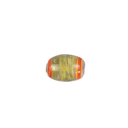 Feathered stripe decorated Lampworked Glass Beads 4177
