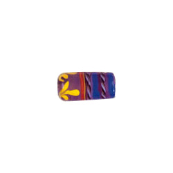 Feathered stripe decorated Lampworked Glass Beads 4181