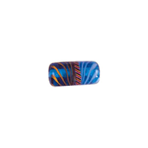 Feathered stripe decorated Lampworked Glass Beads 4182