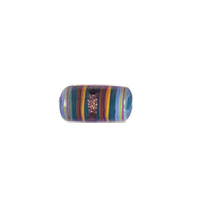 Feathered stripe decorated Lampworked Glass Beads 4184