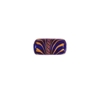 Feathered stripe decorated Lampworked Glass Beads 4185