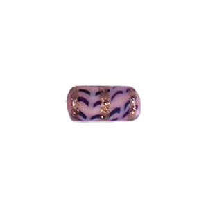 Feathered stripe decorated Lampworked Glass Beads 4189
