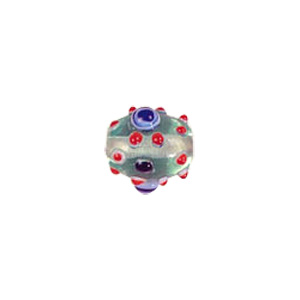 Multi layered Bumpy Beads with dots and swirls Lampworked Glass Beads 4446