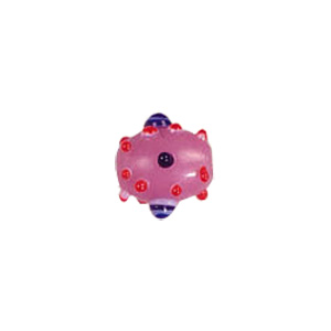 Multi layered Bumpy Beads with dots and swirls Lampworked Glass Beads 4447