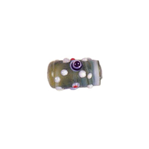 Multi layered Bumpy Beads with dots and swirls Lampworked Glass Beads 4475