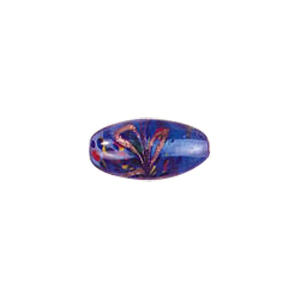 Goldstone swirl pattern with fused glass flakes Lampworked Glass Beads 4711