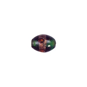 Goldstone band with dots Lampworkerd Glass Beads 4778
