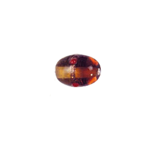 Goldstone band with dots Lampworkerd Glass Beads 4782