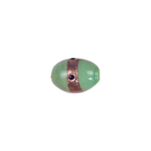 Goldstone band with dots Lampworkerd Pastel Glass Beads 4847