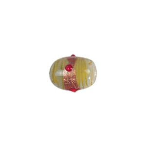 Goldstone band with dots Lampworkerd Pastel Glass Beads 4897