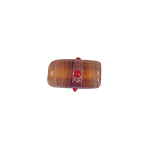 Goldstone band with dots Lampworkerd Pastel Glass Beads 4912