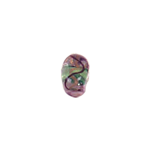 Color lined triangle Glass Beads w or lampworked designs 4981