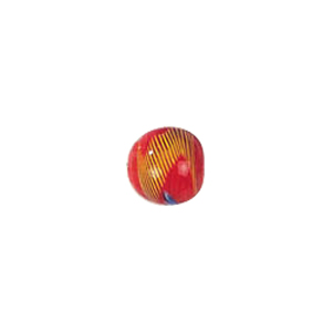 Feather design Round shaped Lampworked Glass Beads 5182
