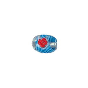 Feather design Oval shaped Lampworked Glass Beads 5193