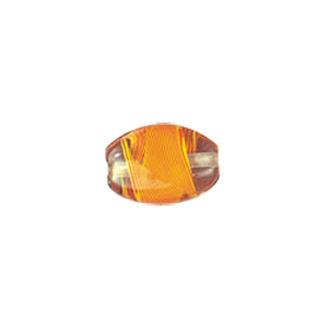Feather design Pebble shaped Lampworked Glass Beads 5231