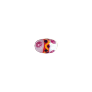 Fancy Lampworked w or colorful Stringer White Glass Beads 5353