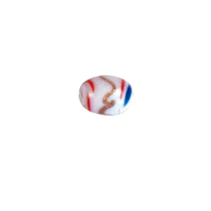 Fancy Lampworked w or colorful Stringer White Glass Beads 5369