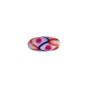 Fancy Lampworked w or colorful Stringer White Glass Beads 5405