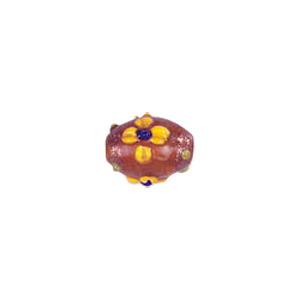 Raised 3D Flower Lampworked Glass Beads 5516