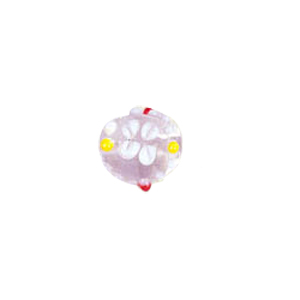 Raised 3D Flower Lampworked Glass Beads 5524