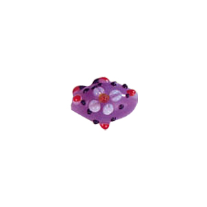 Raised 3D Flower Lampworked Glass Beads 5528