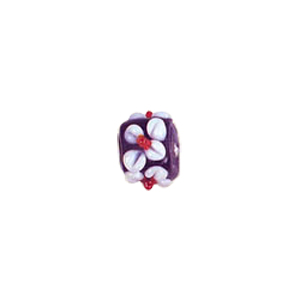 Raised 3D Flower Lampworked Glass Beads 5530
