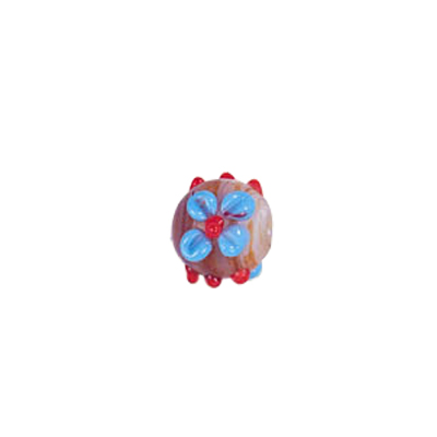 Raised 3D Flower Lampworked Glass Beads 5537