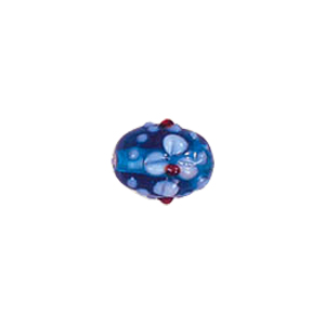 Raised 3D Flower Lampworked Glass Beads 5559