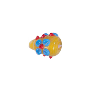 Raised 3D Flower Lampworked Glass Beads 5569