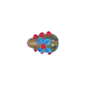 Raised 3D Flower Lampworked Glass Beads 5571