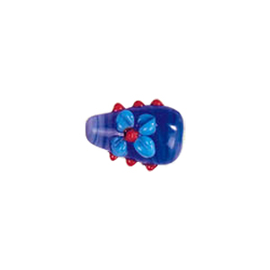 Raised 3D Flower Lampworked Glass Beads 5575