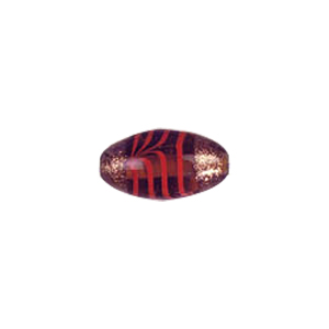 Feather design Oval shaped Lampworked Glass Beads 5609