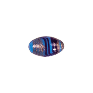 Feather design Oval shaped Lampworked Glass Beads 5617